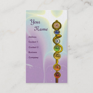 TARJETA DE VISITA ROD DE ASCLEPIUS,7 CHAKRAS,YOGA ,ENERGÍA ESPIRITUA