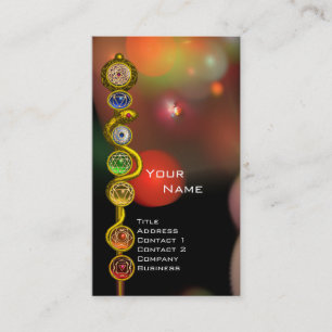 TARJETA DE VISITA ROD DE ASCLEPIUS,7 CHAKRAS,YOGA ,ENERGÍA ESPIRITUA