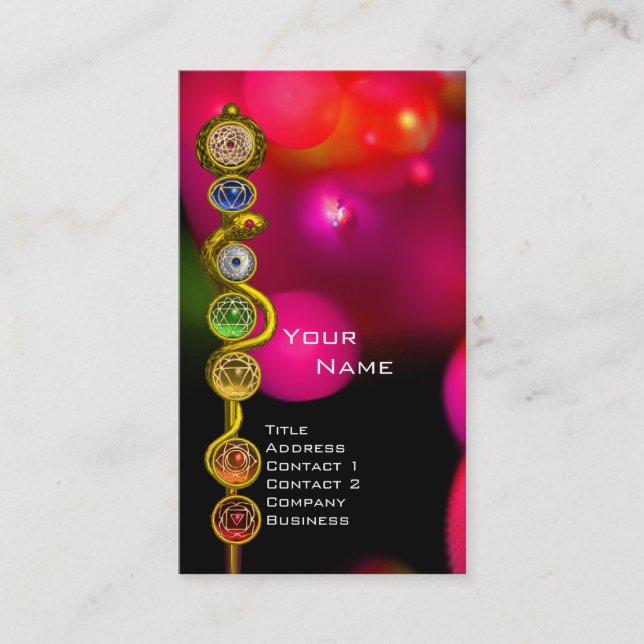 TARJETA DE VISITA ROD DE ASCLEPIUS,7 CHAKRAS,YOGA ,ENERGÍA ESPIRITUA (Anverso)