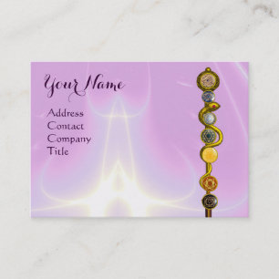 TARJETA DE VISITA ROD DE ASCLEPIUS,7 CHAKRAS,YOGA ,ENERGÍA ESPIRITUA