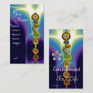 TARJETA DE VISITA ROD DE ASCLEPIUS,7 CHAKRAS,YOGA ,ENERGÍA ESPIRITUA