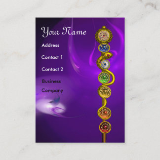 TARJETA DE VISITA ROD DE ASCLEPIUS,7 CHAKRAS,YOGA ,ENERGÍA ESPIRITUA
