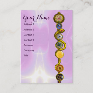 TARJETA DE VISITA ROD DE ASCLEPIUS,7 CHAKRAS,YOGA ,ENERGÍA ESPIRITUA