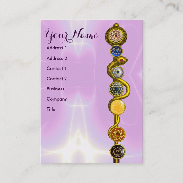 TARJETA DE VISITA ROD DE ASCLEPIUS,7 CHAKRAS,YOGA ,ENERGÍA ESPIRITUA (Anverso)
