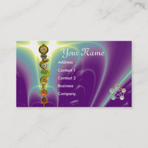 TARJETA DE VISITA ROD DE ASCLEPIUS,7 CHAKRAS,YOGA ,ENERGÍA ESPIRITUA