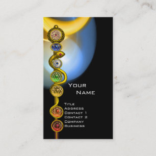 TARJETA DE VISITA ROD DE ASCLEPIUS,7 CHAKRAS,YOGA ,ENERGÍA ESPIRITUA