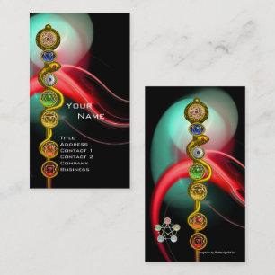 TARJETA DE VISITA ROD DE ASCLEPIUS,7 CHAKRAS,YOGA ,ENERGÍA ESPIRITUA
