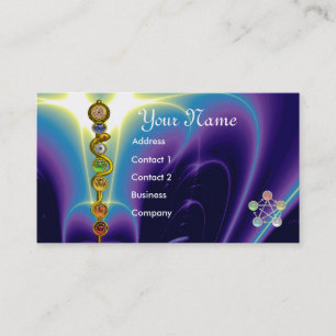TARJETA DE VISITA ROD DE ASCLEPIUS,7 CHAKRAS,YOGA ,ENERGÍA ESPIRITUA