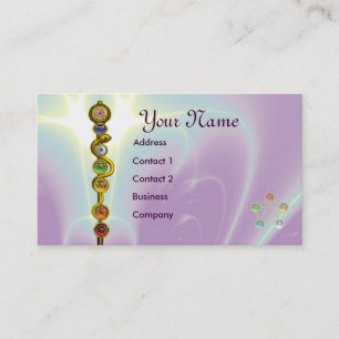 TARJETA DE VISITA ROD DE ASCLEPIUS,7 CHAKRAS,YOGA ,ENERGÍA ESPIRITUA