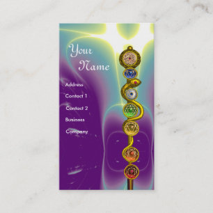 TARJETA DE VISITA ROD DE ASCLEPIUS,7 CHAKRAS,YOGA ,ENERGÍA ESPIRITUA