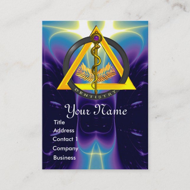 TARJETA DE VISITA ROD DE ASCLEPIUS DENTISTRY MONOGRAM (Anverso)