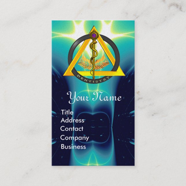 TARJETA DE VISITA ROD DE ASCLEPIUS DENTISTRY MONOGRAM (Anverso)