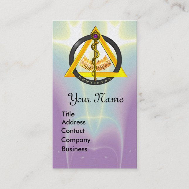TARJETA DE VISITA ROD DE ASCLEPIUS DENTISTRY MONOGRAM (Anverso)