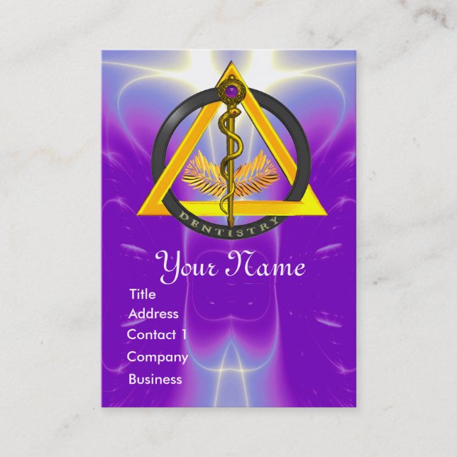 TARJETA DE VISITA ROD DE ASCLEPIUS DENTISTRY MONOGRAM (Anverso)