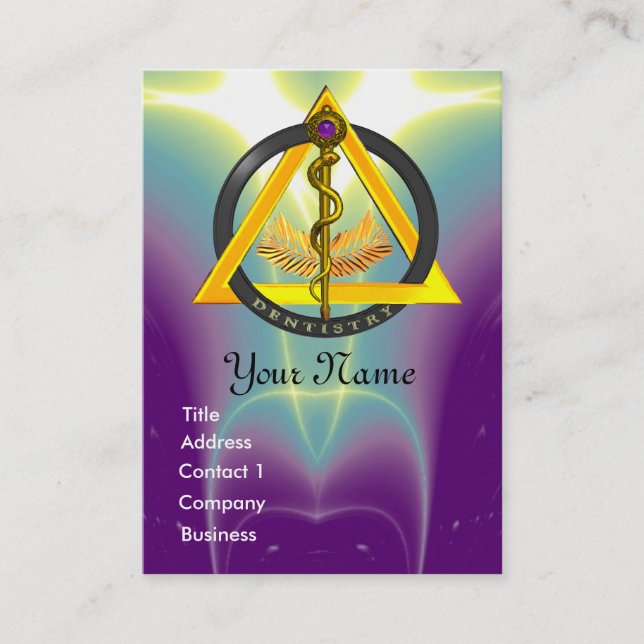 TARJETA DE VISITA ROD DE ASCLEPIUS DENTISTRY MONOGRAM (Anverso)