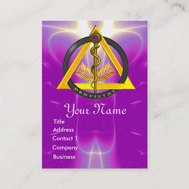 TARJETA DE VISITA ROD DE ASCLEPIUS DENTISTRY MONOGRAM (Anverso)