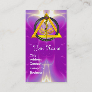 TARJETA DE VISITA ROD DE DENTISTRÍA ASCLEPIUS MONOGRAM PEARL