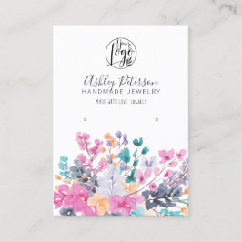 Tarjeta De Visita rodadura de joyería de acuarela floral silvestre s
