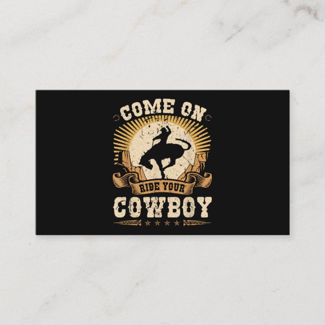 Tarjeta De Visita Rodeo Bronc Monta Tu Cowboy Bucking Horse (Anverso)