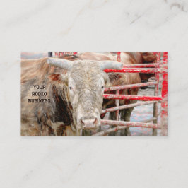 Tarjeta De Visita Rodeo Bull Rustic Country Western