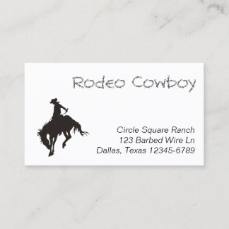 Tarjeta De Visita Rodeo Cowboy Silhouette
