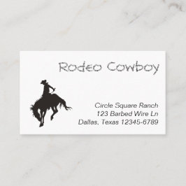 Tarjeta De Visita Rodeo Cowboy Silhouette