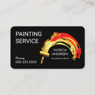 Tarjeta De Visita Rodillo de oro Brocha de pintura salpicadura