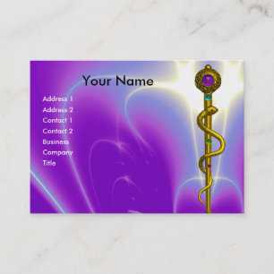 Tarjeta De Visita RODILLO DE Oro de sanación médica ASCLEPIUS Ultra