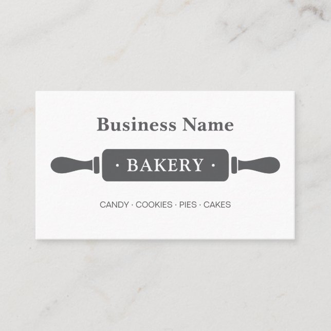 Tarjeta De Visita Rodillo de Panadería Minimalista (Anverso)