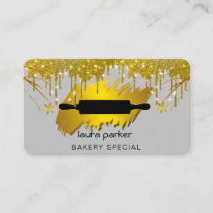 Tarjeta De Visita Rodillo de panadería pastelería catering que gotea