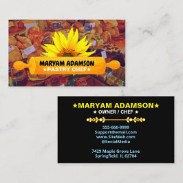 Tarjeta De Visita Rodillo de Pastelería Panadero | Panadería Floral
