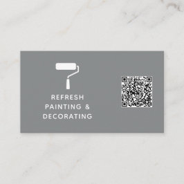 Tarjeta De Visita Rodillo de pintura de código QR para pintador y de