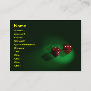Tarjeta de visita roja afortunada de los dados