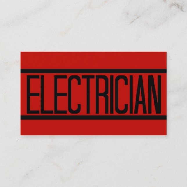 Tarjeta de visita roja de electricidad (Anverso)