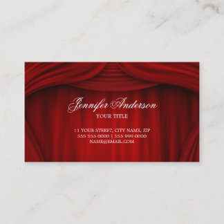 Tarjeta de visita roja de etapa del teatro de las