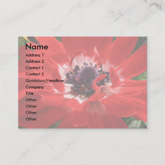 Tarjeta de visita roja de la anémona