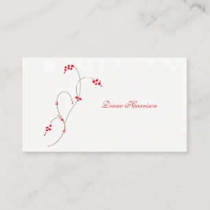 Tarjeta de visita roja de la baya