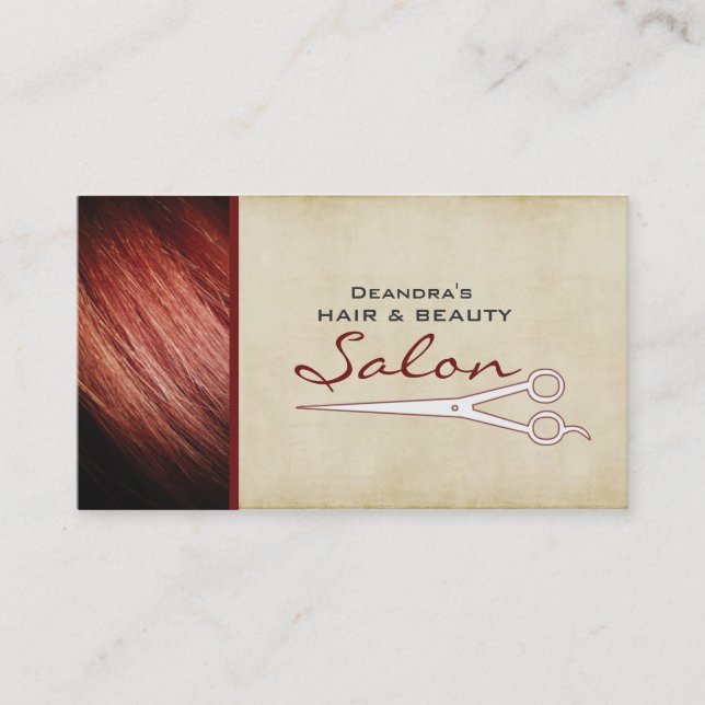 Tarjeta de visita roja de la cita del salón del (Anverso)
