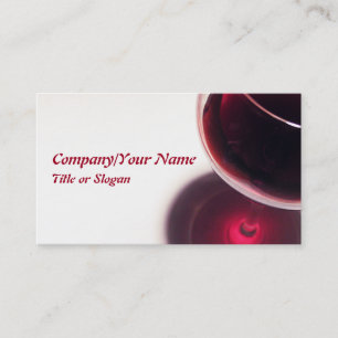 Tarjeta de visita roja de la copa de vino