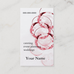 tarjeta de visita roja de la copa de vino