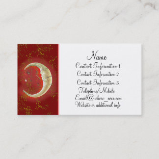 Tarjeta de visita roja de la luna de la perla