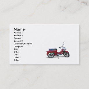 Tarjeta de visita roja de la vespa