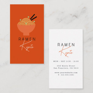 Tarjeta de visita roja de restaurante japonés de R