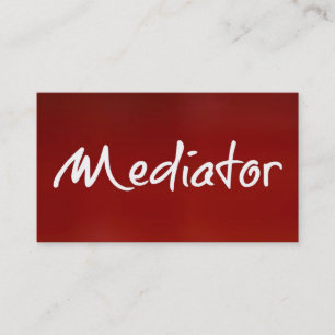 Tarjeta de visita roja del mediador