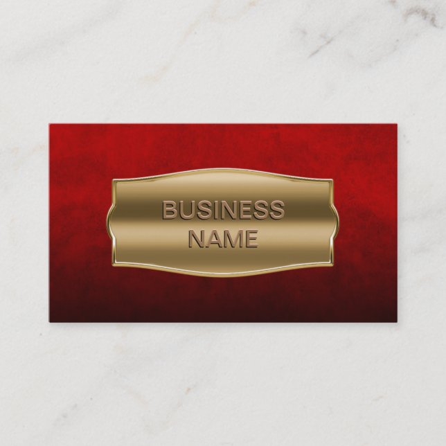 Tarjeta de visita roja del oro del terciopelo de (Anverso)