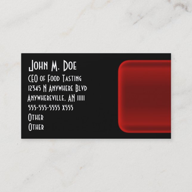 Tarjeta de visita roja del rectángulo del gel (Anverso)