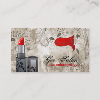 Tarjeta de visita roja del salón del artista de