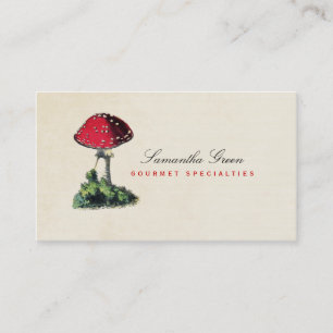 Tarjeta de visita roja del vintage del Toadstool