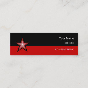 Tarjeta de visita roja Estrella negra