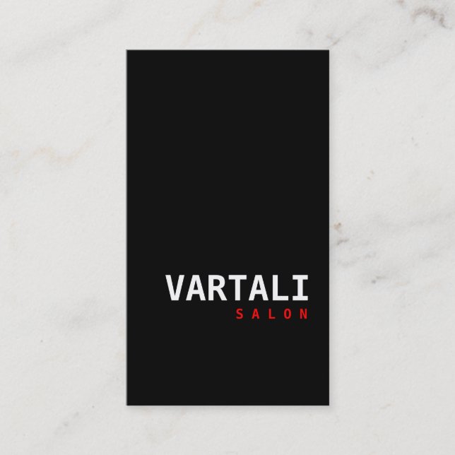 Tarjeta de visita roja negra moderna de la tienda (Anverso)